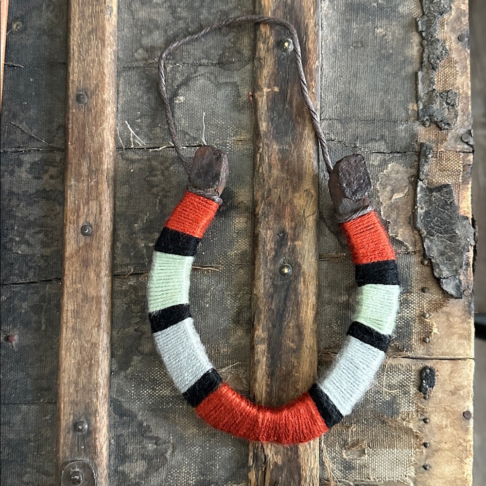 Yarn Wrapped Cast Iron Horseshoe
